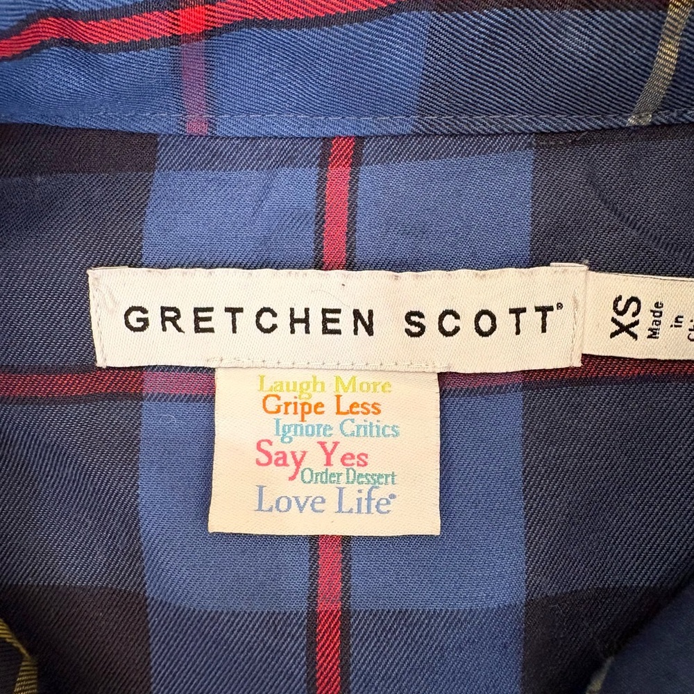 Gretchen Scott Designs Navy Plaid Long Sleeve Dress - Picture 6 of 7